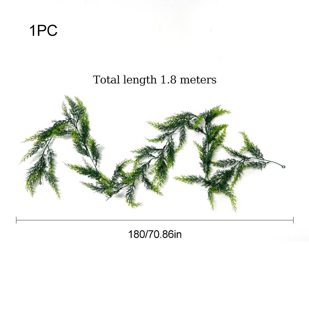 Artificial Christmas Cypress Pine Vine Décor with Plastic Greenery