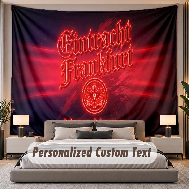Custom Name Text Tapestry Eintracht Frankfurt Personalized Polyester Wall Tapestry For Bedroom And Room