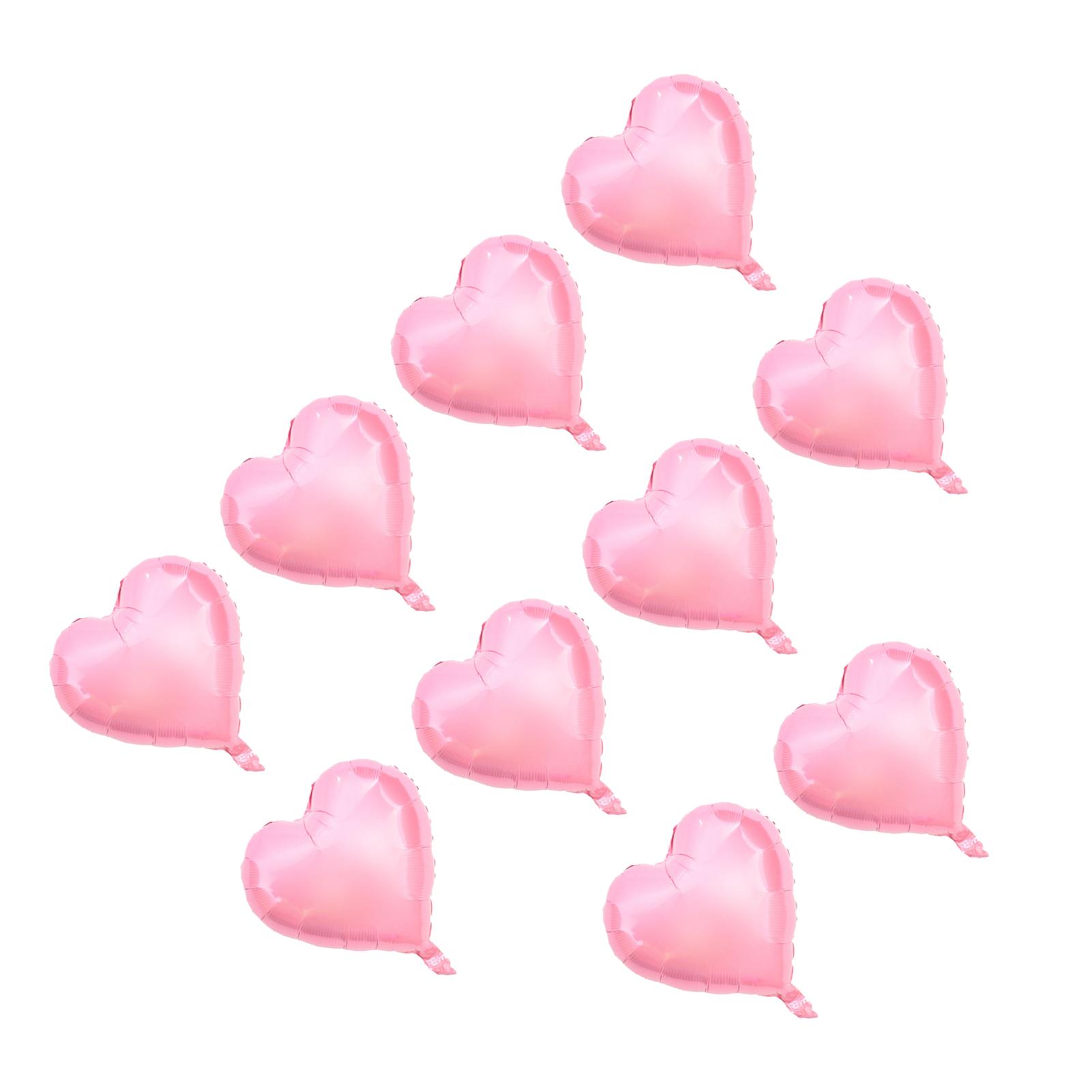 

10pcs 10 Heart Aluminum Foil Balloons Party Wedding Birthday Decor (Pink) розовый