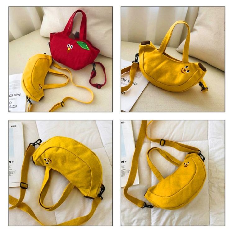 All-matching Canvas Handbag for Women Shoulder Bag Lovely Banana Crossbody Bag