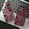 Burgundy Lace Phone Case for iPhone 17/16/15/14 Plus/13/12/11 Pro Max Clear TPU Cover Elegant Floral Pattern Protective Cover