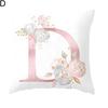 Orion English Alphabet Floral Print Pillow Case Waist Cushion Cover Wedding Bed Decor