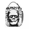 Monster Frankenstein Insulated Lunch Bags Thermal Meal Container Karloff Dracula Horror Tote Lunch Box Men Women Beach Outdoor