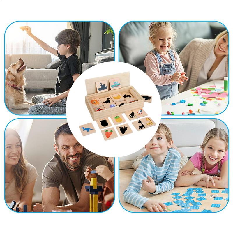 Shape Puzzle Wooden Shadow Matching Puzzle Kids Toy Logical Thinking Trainer Patterns Learning Fruit Recognition Activity for