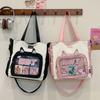 Zipper Transparent Crossbody Bag Cat Ear Shoulder Bag Portable Transparent Itabag  Women