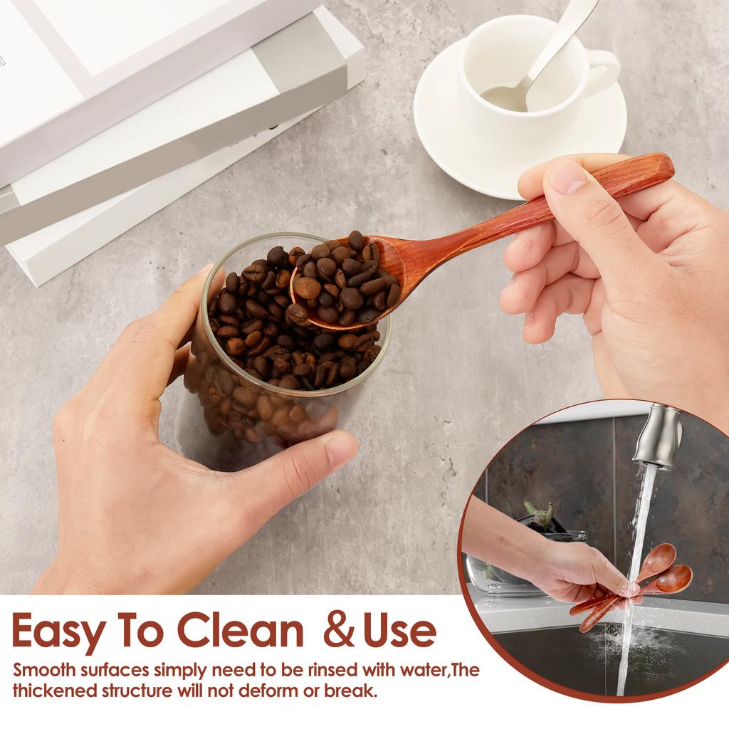 10Pcs Wooden Spoon Kitchen Cooking Utensil Tool Soup Teaspoon Catering Kids Spoon Round Soup Spoon kitchenware for Rice Soup