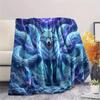 1Pc Nine-tailed Fox Print Flannel Blanket, High Quality Comfortable for All Seasons, Home Decor, Warmth and Comfort, Perfect for Christmas Gifts