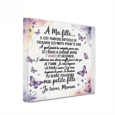 Placa de amor de Aniversário Francês - Presente para Filha com decorações Florais Pastel, Decoração de Mesa Mãe-Filha para Mulheres, Casamento, Aniversário, Natal