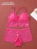 Women’s Sexy Lace Triangle Cup Bra & Panty Set - Wire-Free, Beautiful Back Design