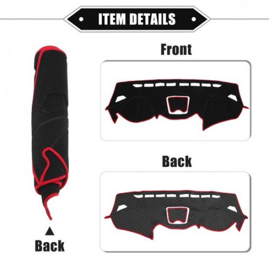 Dashboard Cover Protector Mat for Hyundai Santa Fe 2013-2018 Polyester Black Red