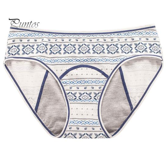 

Женские трусики с геометрическим принтом и высокой талией, бесшовные эластичные трусы с высокой впитывающей способностью, предотвращающие протекание, менструальные трусы, повседневная одежда для сна S синий