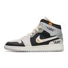 Air Jordan 1 Mid Wild Crane Manufacturing High Top Vintage Basketball Shoes GS Black White DQ3726-100(TeamB-OW)