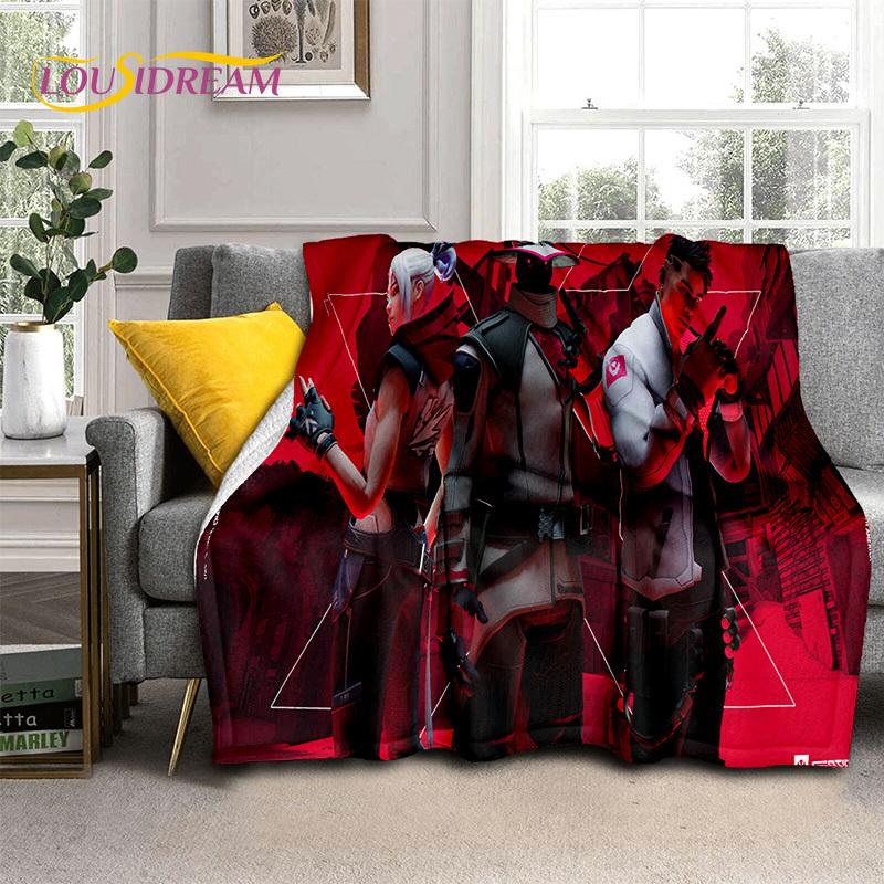 Cartoon Game VALORANT Gamer 3D Blanket,Soft Throw Blanket for Home Bedroom Bed Sofa Picnic Travel Office Rest Cover Blanket Kids
