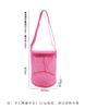 Netz-Strandtasche für Kinder Spielzeug-Organizer Netz Reißverschluss Verstellbarer Schultergurt Aufbewahrungstasche Kinder Muschelsammel-Tasche Runder Eimer