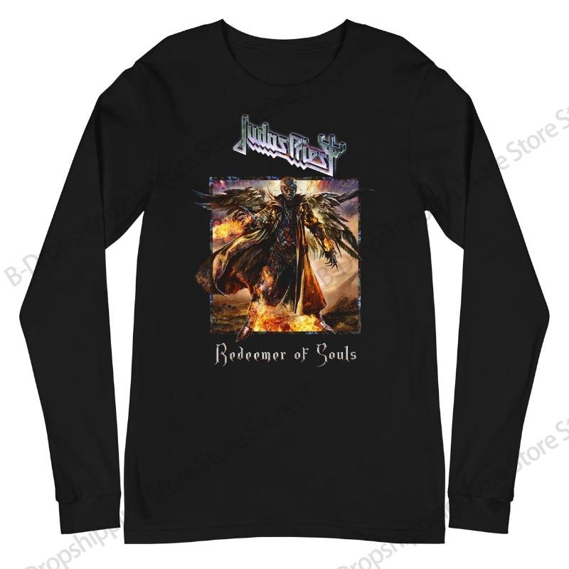 Herren Neues Rock Langarm-T-Shirt Judas Priest Band 3D-Druck T-Shirt Herren Damen Mode Hip Hop Oberteile T-Shirts Herrenbekleidung Y2k Hemd
