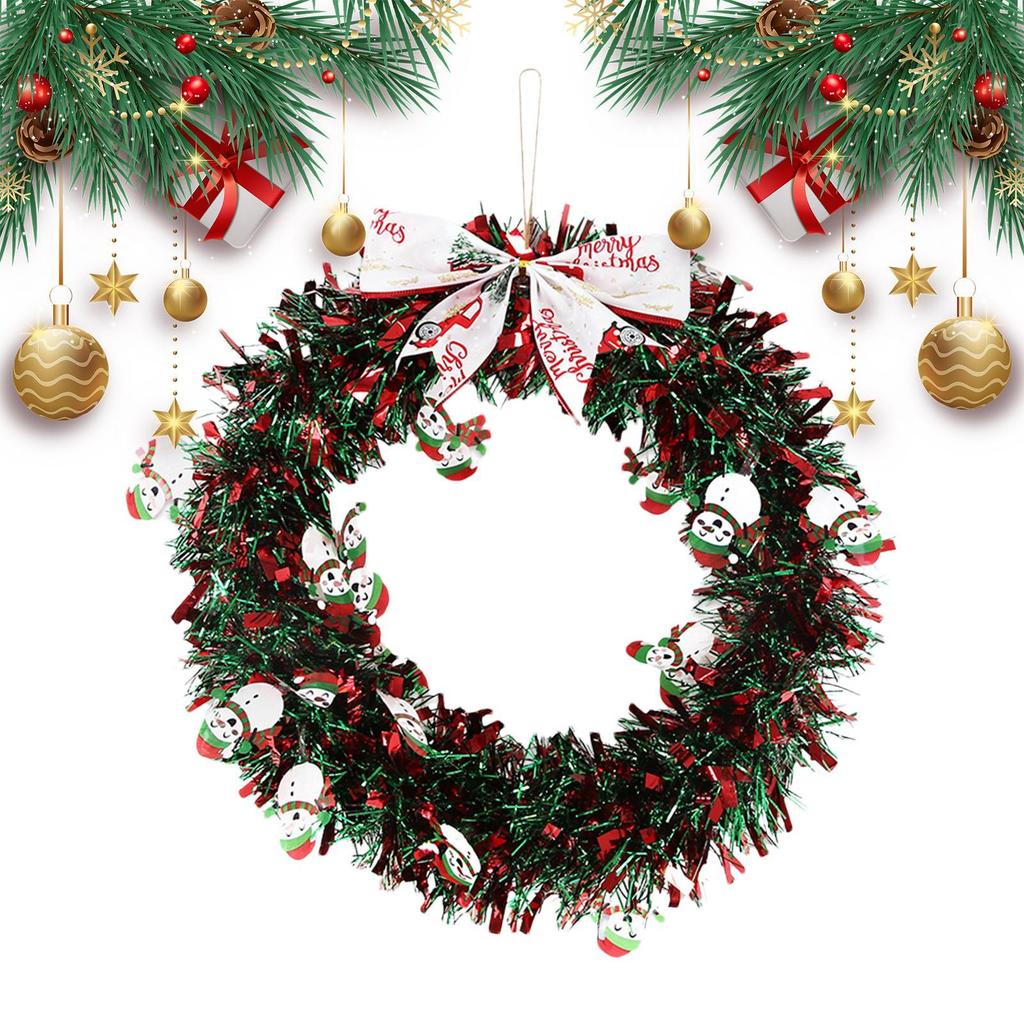 Outdoor Christmas Wreath Red Green Strips Bow Red And Green Strips Christmas Decorations Wreath For Winter Festival New Year