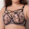 Womens Sexy Minimizer Bra Plus Size Underwire Ultra-thin Lace Floral Lingerie