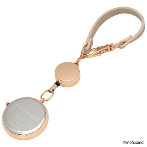 Fieldwork Women's Analog Pocket Watch Keychain Watch by Mofusand with Reel, Reel KC Watch J, Shark Cat Design, Gray, MSD007-3