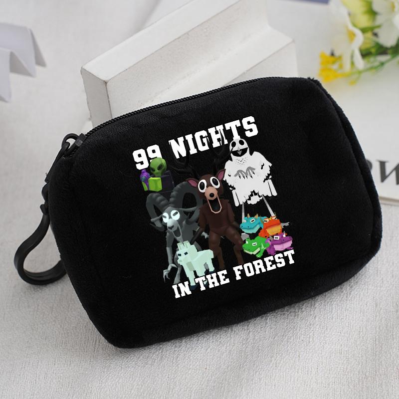 99 Nights In The Forests Soft Coin Purses Cartoon Print Mini Zipper Wallets Portable Key Change Pockets Storage Bags Boys Gift