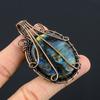 Labradorite Pendant, Handmade Gemstone 999 Copper Wire Wrapped Pendant Antique Jewelry, For Gift Silver Jewelry