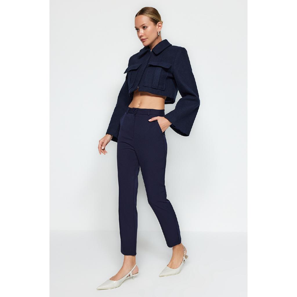 Black Basic Woven Trousers Twoss19st0038