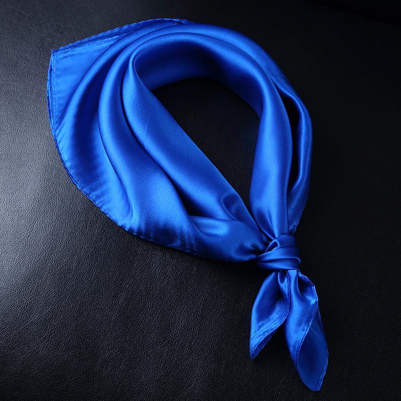 Pañuelo Cuadrado de Satén Versátil - Color Sólido Unisex para Primavera y Otoño