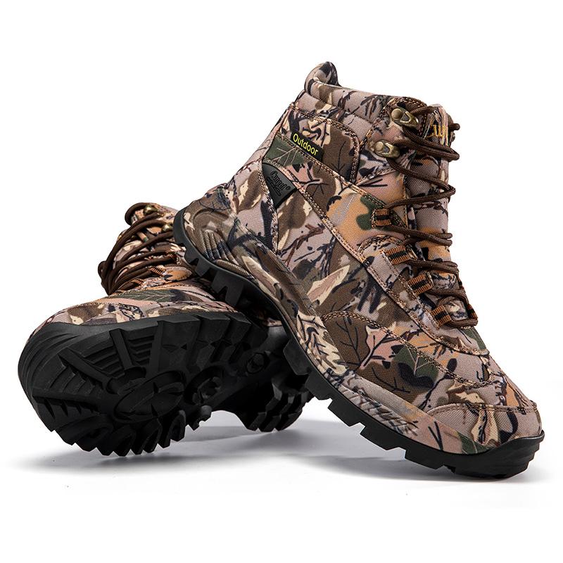 Men's Waterproof Camouflage Hunting Boots Hiking Boots Anti-skid Breathable Durable Outdoor High Cut Hiking Wear Resistant Shoes