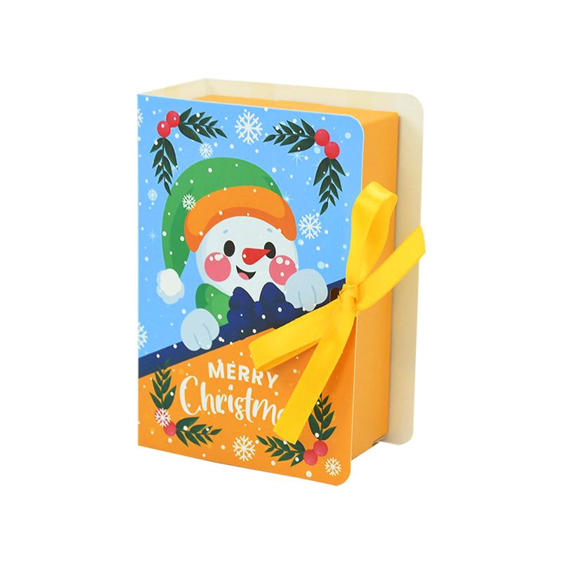 5Pcs Book Shape Merry Christmas Candy Boxes Bag Santa Claus Kids Gift Packaging Box Navidad Natal Noel Party Decoration Supplies