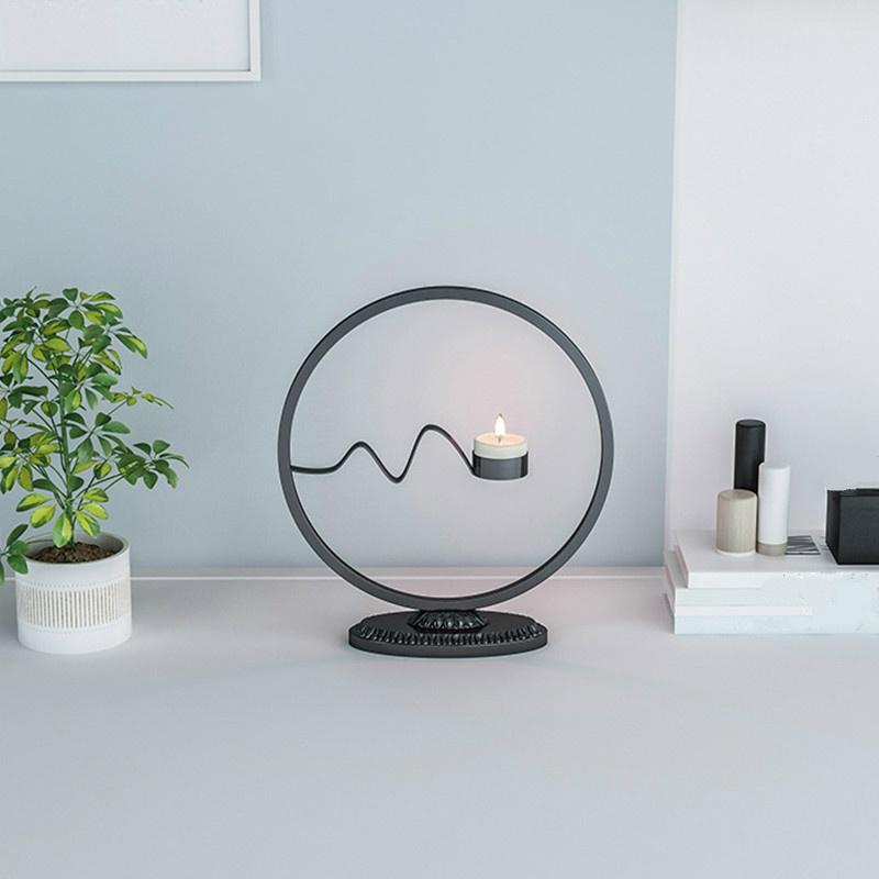 Подсвечник в скандинавском стиле, металлический настенный геометрический круглый настенный ремесла, свадебный стол, домашний декор Gold B