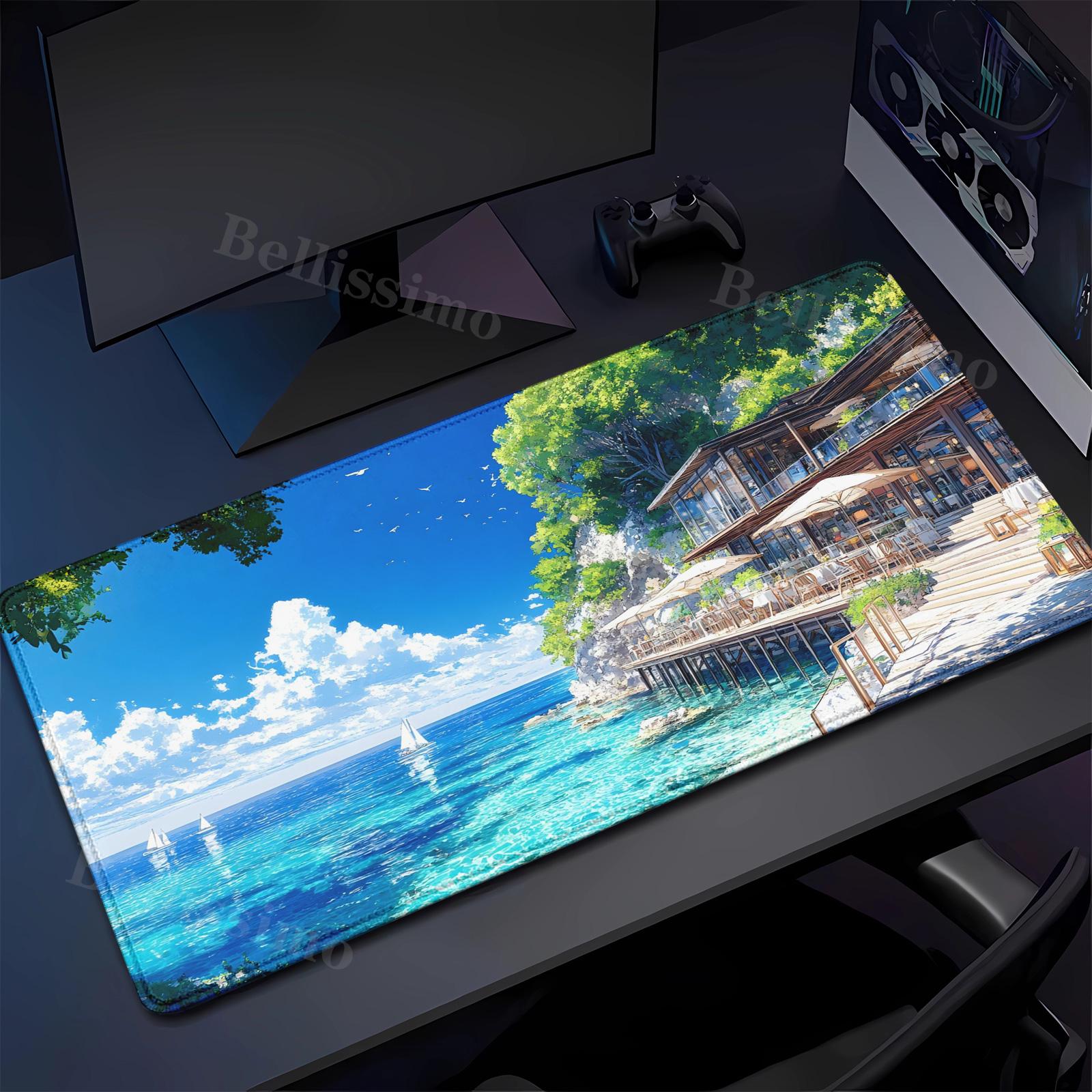 Gamer Mouse Pad Sea Beach XL Home New Mousepad XXL Desk Mats Carpet Soft offices accessories Natural Rubber teclado Mouse Pad 800x400x2mm