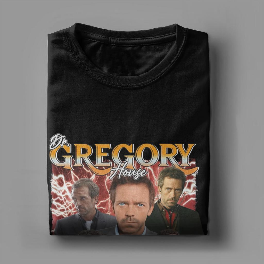 Dr Gregory House MD T-Shirts for Men  Novelty Cotton Tee Shirt Crewneck Short Sleeve T Shirts 6XL Tops