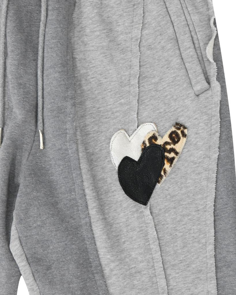 THEMUSEUMVISITOR Leather Patch Sweat Pants (Grey)