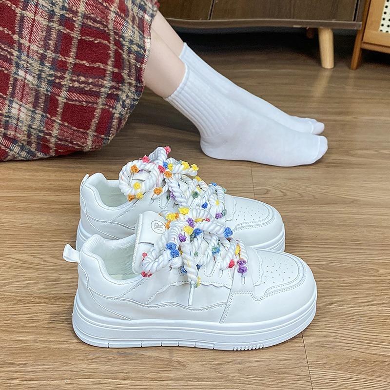 Ankola shoes dopamine cute girl trend casual versatile bread shoes white shoes board shoes