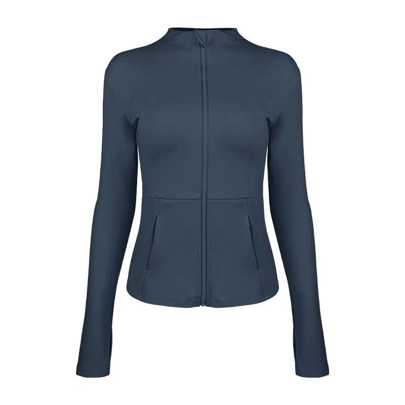 Women's Slimming Stand Collar Zipper Yoga Sports Jacket - Versatile Long Sleeve Fitness Wear
