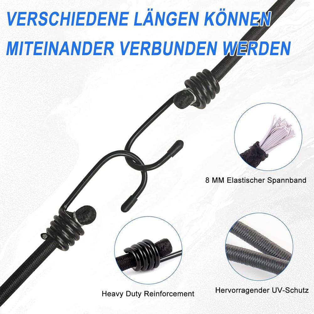 10 Pcs Bungee Cords with Hooks Heavy Duty Outdoor Elastic Bungee Straps Rubber Tarp Strap for Cargo Bike Car Luggage Fixing Rope