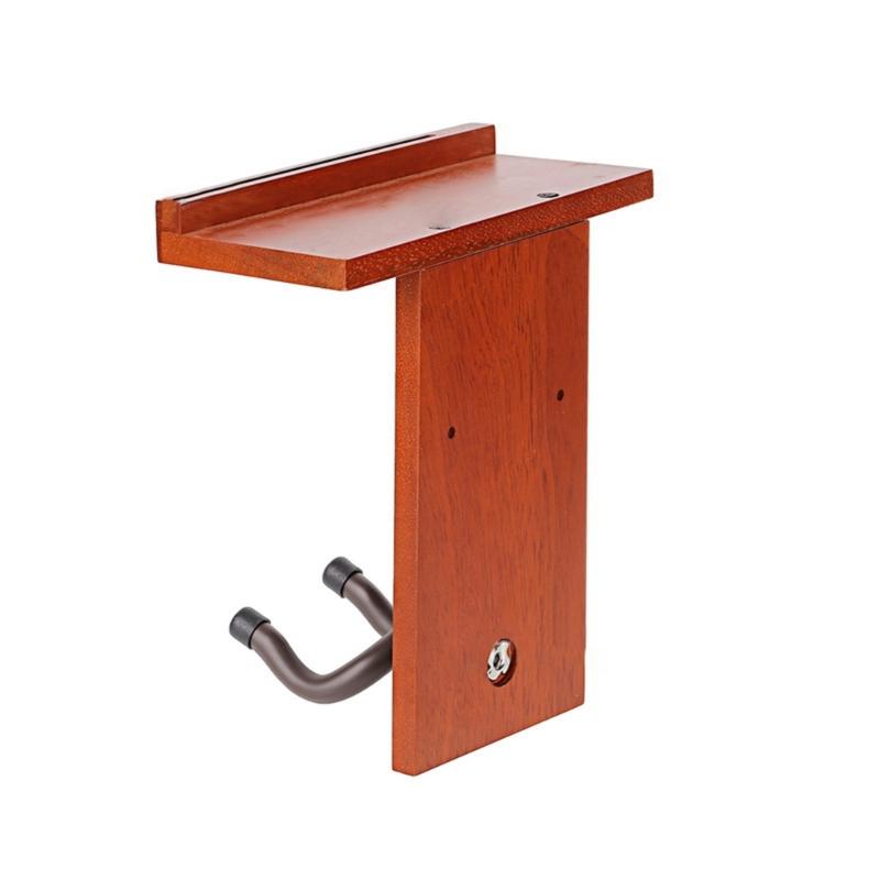 Solid Wood Instrument Hanger With Storage Compartment Space Saving Guitar Display Rack Upgrades for Guitars & Ukuleles