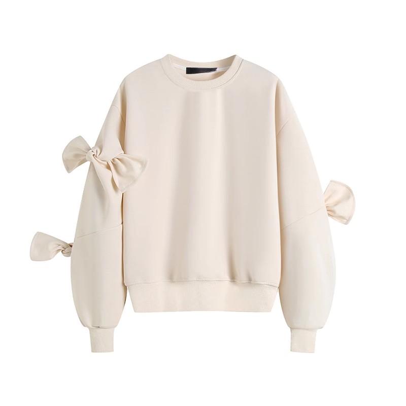 Dimanaf Nové dámské mikiny a mikiny 2024 Volný rukáv do O výstřih Podzimní jednobarevné tričko Nový svetr