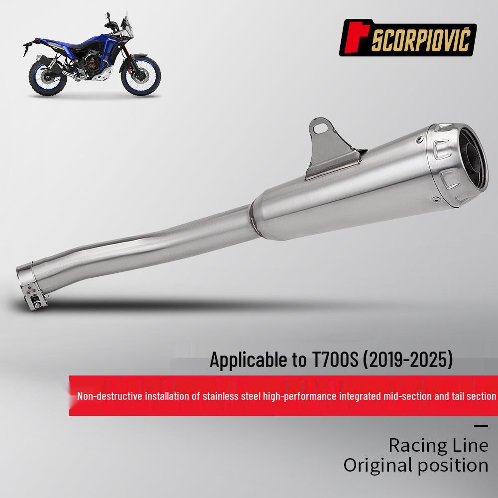 T700S Mid-Pipe Rear-Pipe Integrated Motorcycle Exhaust for 2019-2025 Models
