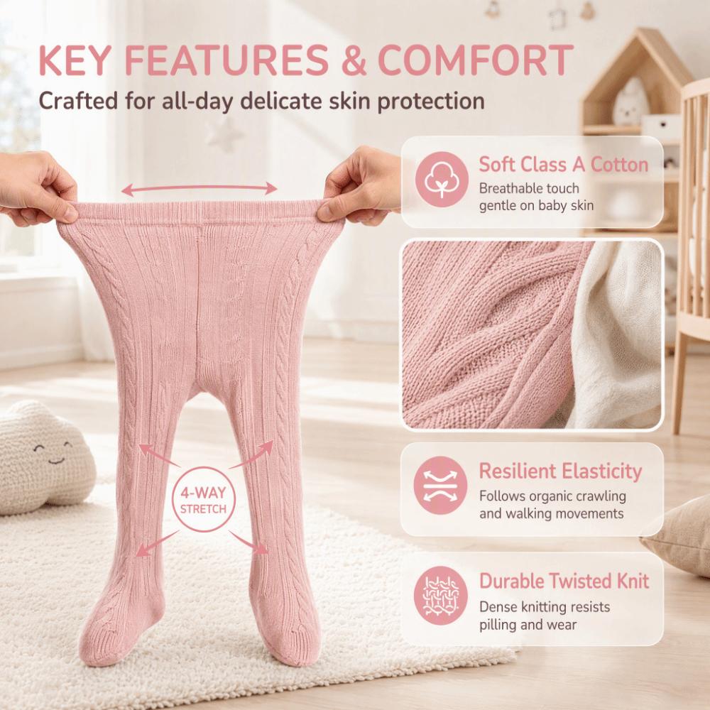 Class A Cotton Kids Pantyhose Twisted Texture Children Tights Sweet Girls Knit Leggings 0-3Years