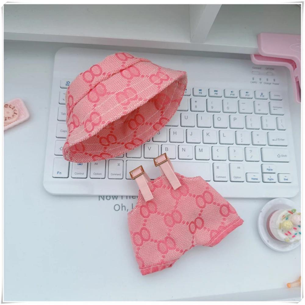 Für Labubu 15-17 cm v1v2 Outfit Zubehör Minihut Latzhosen-Set Dekoration Kleine Kleidung Kinderspielzeug Geburtstagsgeschenk