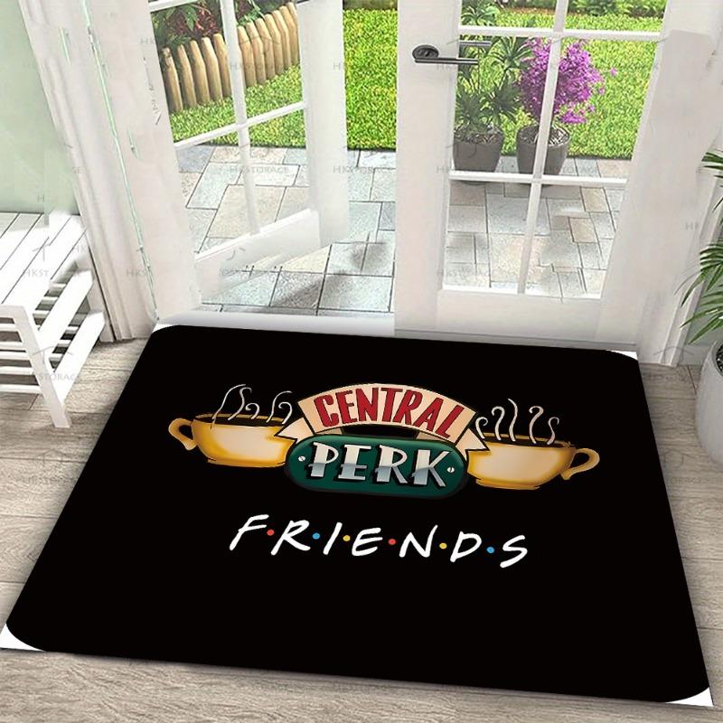

Carpet Central Perk Logo Mat Coffee Cup Printing Rug Friends TV Theme Door Mat Welcome Text Home Decoration Indoor Outdoor Use 30x50cm