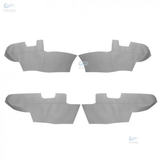 4x Inner Gray Door Handle Armrest Micro Leather Cover For 06-12 Hyundai Santafe