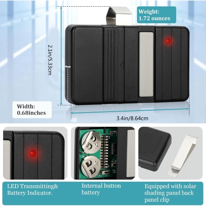 Garage Door Remote Control Electric Garage Door Gate Remote Door Opener Plastic Texture Suitable for Various Models