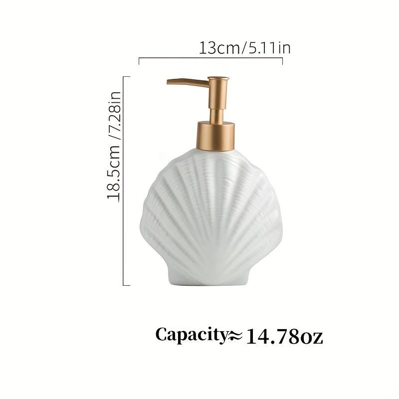 1pc Starfish Ceramic Lotion Dispensers,Shell Shaped Soap Dispenser, White Ceramic Lotion Bottle With Golden Matte Pump,Hand Soap Dispenser,Home Decor