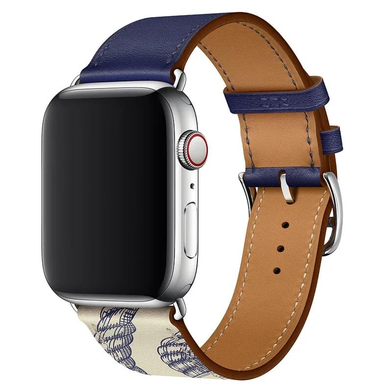 Genuine Leather Bracelet Strap For Apple Watch Band 45mm 49mm 41mm 44mm 42mm 46mm Leather Wristband iWatch Ultra 11 10 9 8 7 6 5