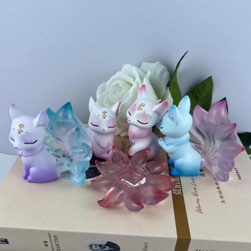 Nine Tails Foxes Silicone Molds DIY Epoxy Resin Molds Table Ornament Mould Candle Plaster Making Tool Easy to Clean