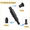 Valve Core Remover Taller Tool & HVAC Service Wrench Set With Hex Bit Adapters, Dual Size SAE 1/4 & 5/16 Port,3/8'' To 1/4'', 5/16'' X 1/4''
