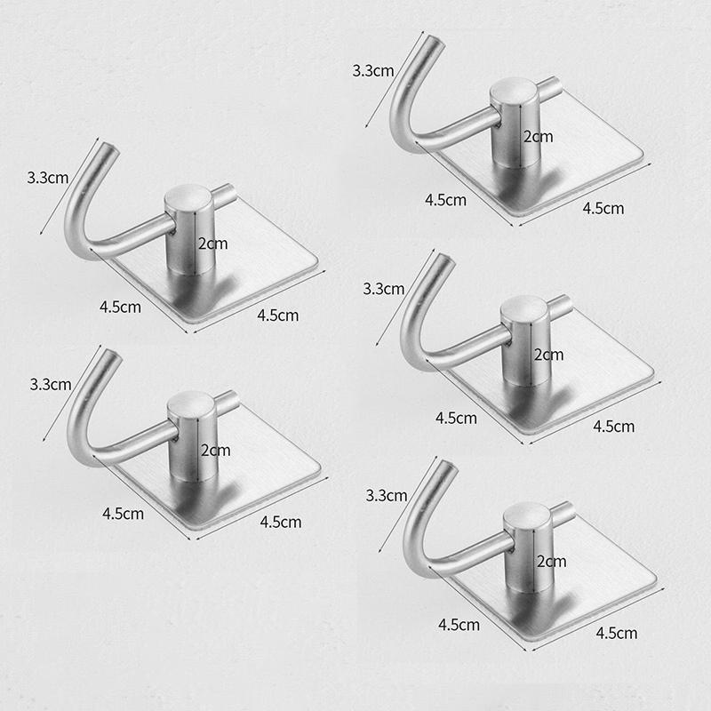 5 pezzi Ganci in Acciaio Inossidabile per Asciugamani da Bagno Autoadesivi Gancio da Parete per Carichi Pesanti Appendiabiti Accappatoio per Ufficio Cucina Bagno