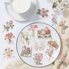 50Pcs Cartoon Flower Letter PET Transparent Stickers Waterproof DIY Decals for Phone Case Laptop Scrapbook Journal Supplies