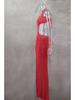 Spring/Summer Deep V Cut-Out Lurex Hand-Crocheted Knit Dress with Lace-Up Slit